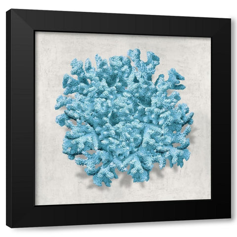 Coral Aqua II Black Modern Wood Framed Art Print by Kelly, Caroline
