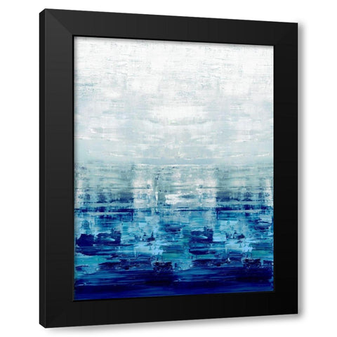 Blue Reflections Black Modern Wood Framed Art Print with Double Matting by Corbin, Allie