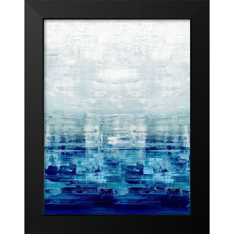 Blue Reflections Black Modern Wood Framed Art Print by Corbin, Allie