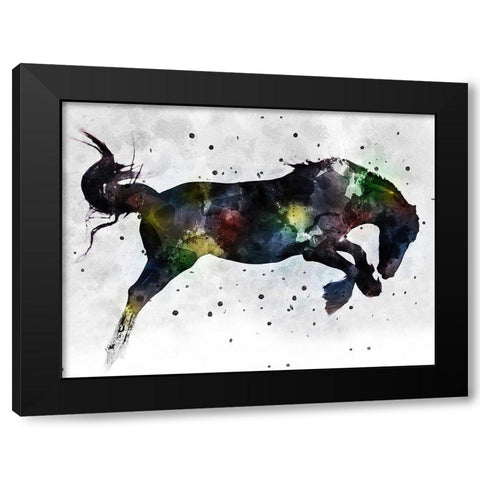 Horse Attitude Black Modern Wood Framed Art Print with Double Matting by Young, Chamira