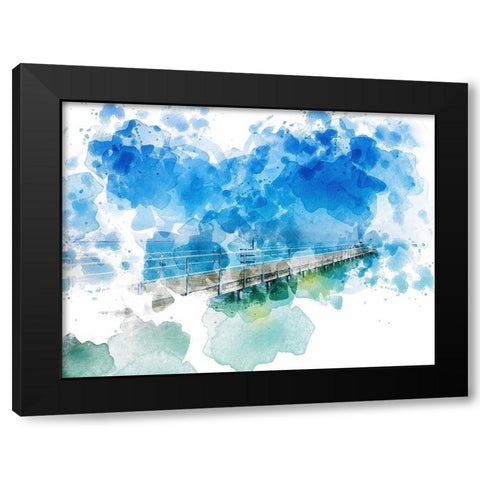 Pier II Black Modern Wood Framed Art Print with Double Matting by Young, Chamira