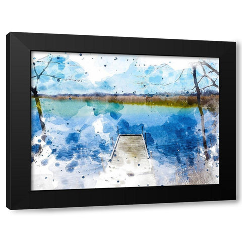 Pier III Black Modern Wood Framed Art Print with Double Matting by Young, Chamira