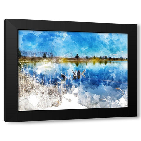 Broken PIer Black Modern Wood Framed Art Print with Double Matting by Young, Chamira