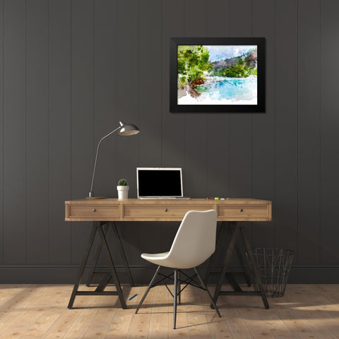 River Run I Black Modern Wood Framed Art Print by Young, Chamira