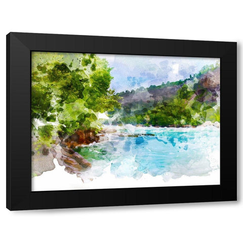 River Run I Black Modern Wood Framed Art Print with Double Matting by Young, Chamira