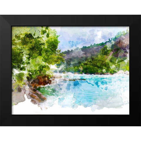 River Run I Black Modern Wood Framed Art Print by Young, Chamira