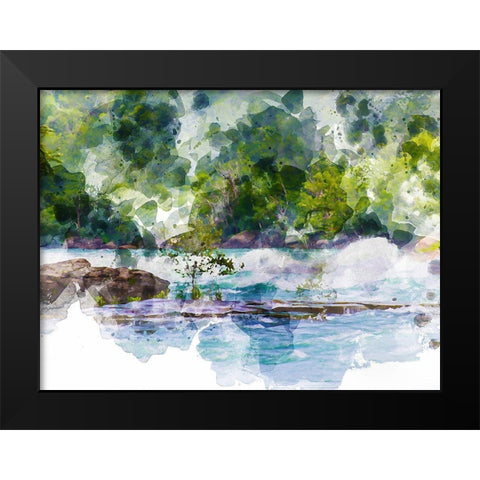 River Run II Black Modern Wood Framed Art Print by Young, Chamira