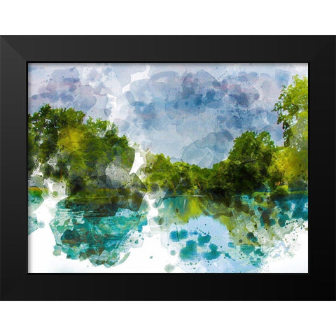 River Run III Black Modern Wood Framed Art Print by Young, Chamira