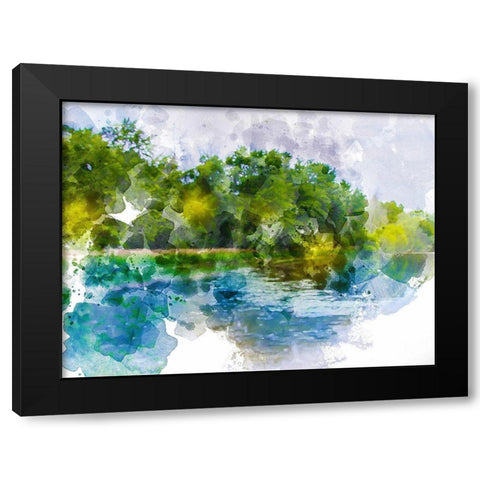 River Run IV Black Modern Wood Framed Art Print with Double Matting by Young, Chamira