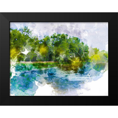 River Run IV Black Modern Wood Framed Art Print by Young, Chamira
