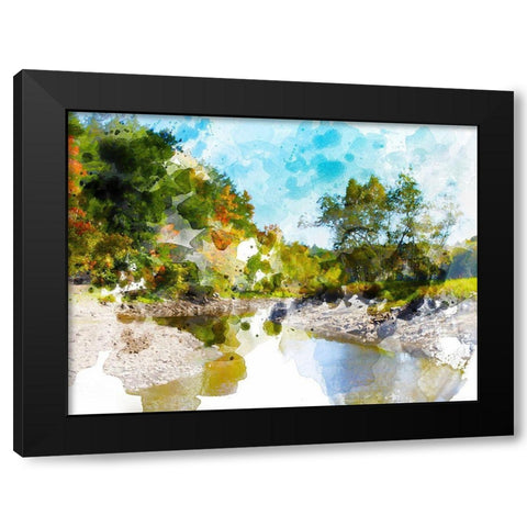 Tranquil Lake I Black Modern Wood Framed Art Print with Double Matting by Young, Chamira