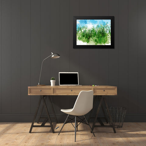 Grassy Bank Black Modern Wood Framed Art Print by Young, Chamira
