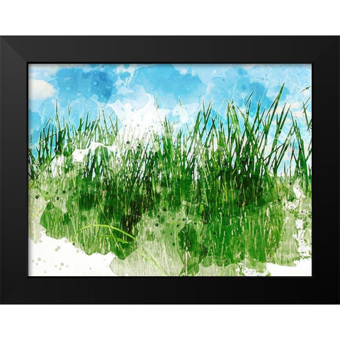 Grassy Bank Black Modern Wood Framed Art Print by Young, Chamira