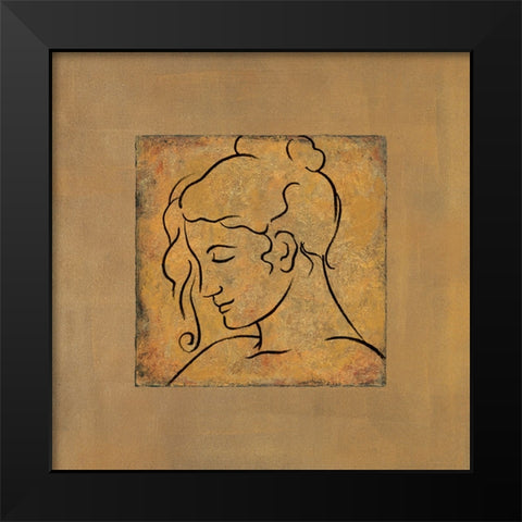 Etude de visage I Black Modern Wood Framed Art Print by Bennion, Dan