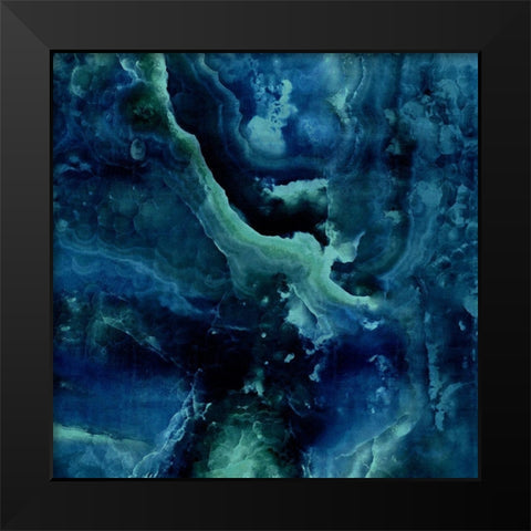 Stone with Blue and Green Black Modern Wood Framed Art Print by Carson, Danielle