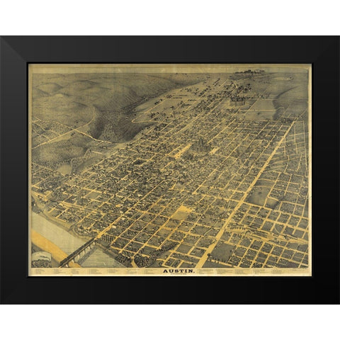Austin, TX Black Modern Wood Framed Art Print by Sproul, Dan