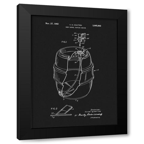 Beer Barrel 1962 Black Modern Wood Framed Art Print with Double Matting by Sproul, Dan