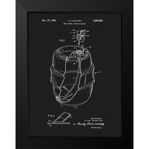 Beer Barrel 1962 Black Modern Wood Framed Art Print by Sproul, Dan