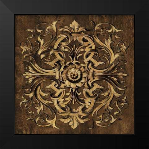 Classic Scroll I Black Modern Wood Framed Art Print by Wright, Dylan