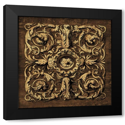 Classic Scroll II Black Modern Wood Framed Art Print by Wright, Dylan