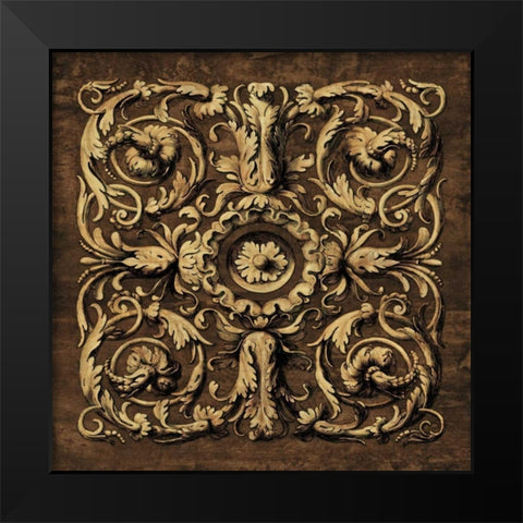 Classic Scroll II Black Modern Wood Framed Art Print by Wright, Dylan