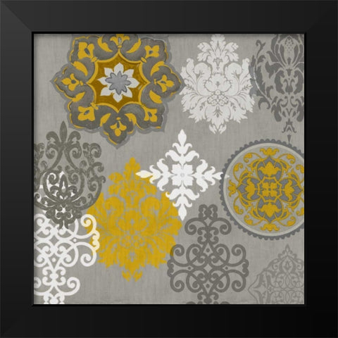 Decorative Ornaments In Gold I Black Modern Wood Framed Art Print by Roberts, Ellie