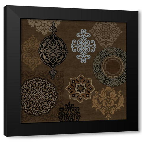 Ornament Collection II Black Modern Wood Framed Art Print with Double Matting by Roberts, Ellie