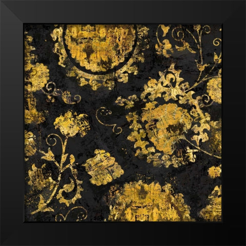 Adornment in Gold I Black Modern Wood Framed Art Print by Roberts, Ellie