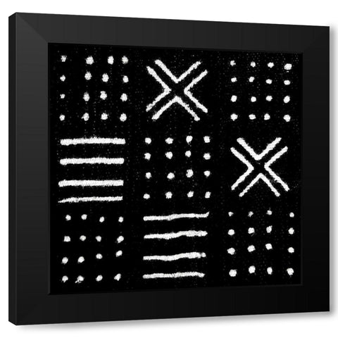Mudcloth Black II Black Modern Wood Framed Art Print by Roberts, Ellie