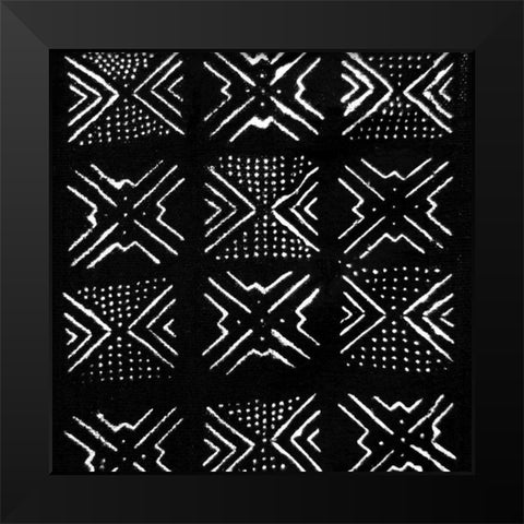 Mudcloth Black IV Black Modern Wood Framed Art Print by Roberts, Ellie