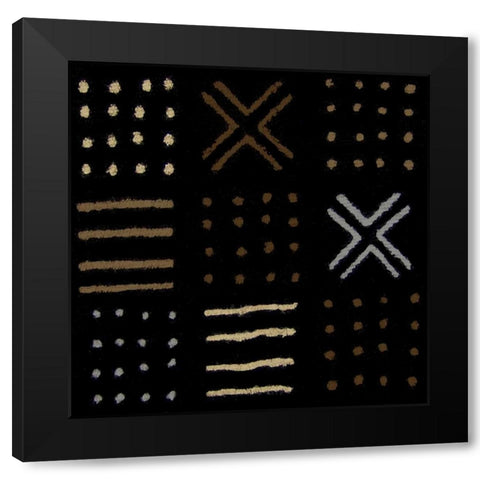 Mudcloth II Black Modern Wood Framed Art Print by Roberts, Ellie