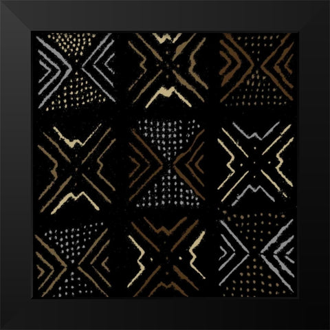 Mudcloth III Black Modern Wood Framed Art Print by Roberts, Ellie