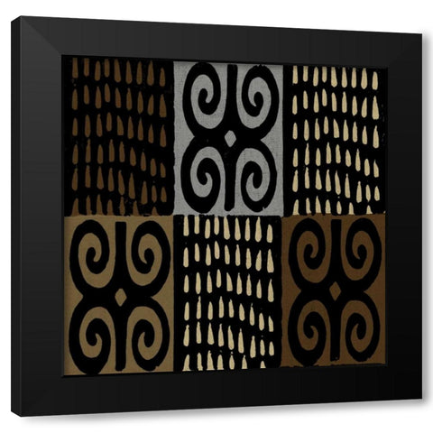 Mudcloth V Black Modern Wood Framed Art Print with Double Matting by Roberts, Ellie