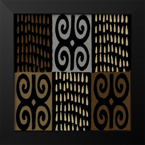Mudcloth V Black Modern Wood Framed Art Print by Roberts, Ellie