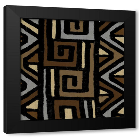 Mudcloth VI Black Modern Wood Framed Art Print by Roberts, Ellie