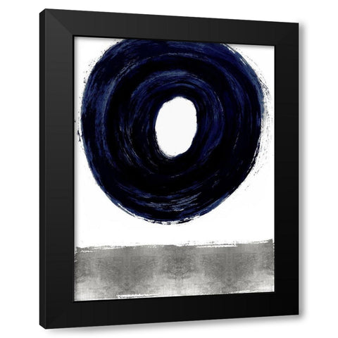Glide Blue II Black Modern Wood Framed Art Print with Double Matting by Roberts, Ellie