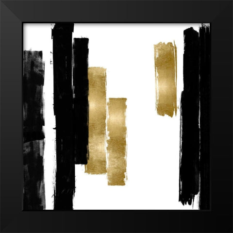 Vertical Black and Gold I Black Modern Wood Framed Art Print by Roberts, Ellie