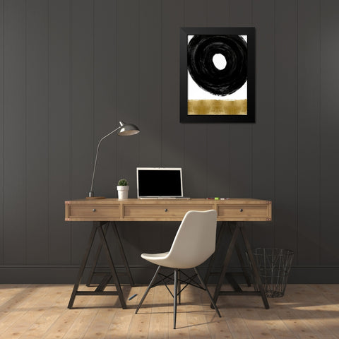 Glide Black and Gold I Black Modern Wood Framed Art Print by Roberts, Ellie