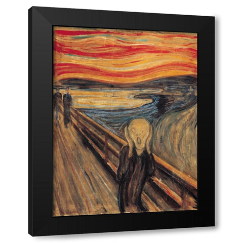The Scream Black Modern Wood Framed Art Print by Munch, Edvard