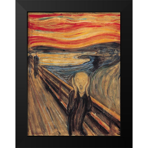 The Scream Black Modern Wood Framed Art Print by Munch, Edvard