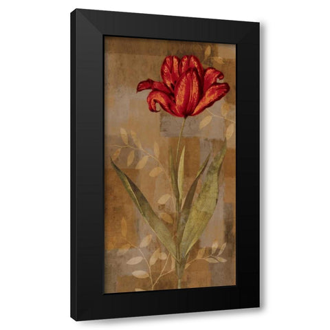 Red Impression I Black Modern Wood Framed Art Print with Double Matting by Lange, Erin