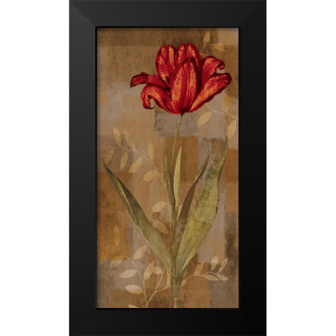 Red Impression I Black Modern Wood Framed Art Print by Lange, Erin