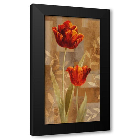 Red Impression II Black Modern Wood Framed Art Print with Double Matting by Lange, Erin