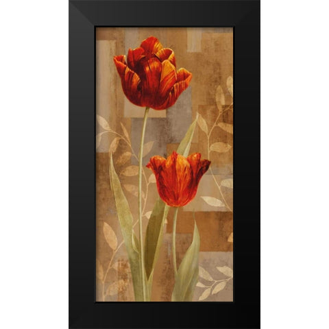 Red Impression II Black Modern Wood Framed Art Print by Lange, Erin