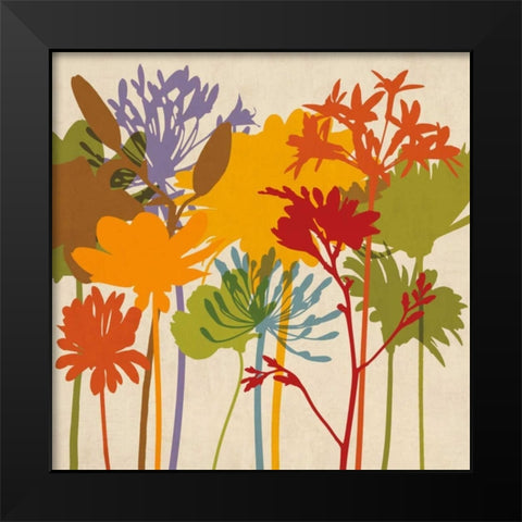 Colorful Bloom II Black Modern Wood Framed Art Print by Lange, Erin