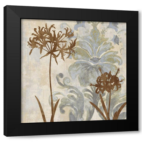 Floral Oasis II Black Modern Wood Framed Art Print with Double Matting by Lange, Erin