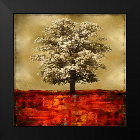 Stately - Red on Gold Black Modern Wood Framed Art Print by Turner, Eric