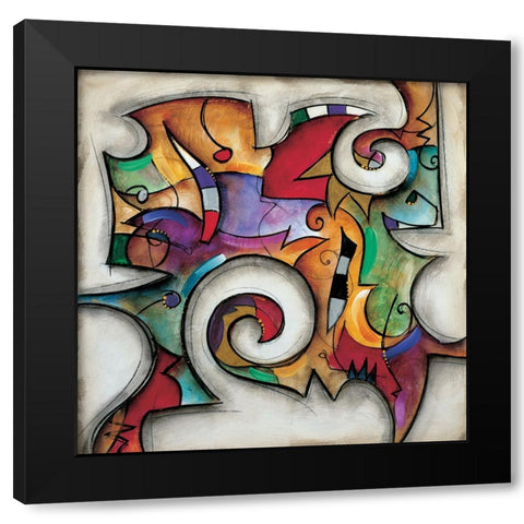 Swirl I Black Modern Wood Framed Art Print with Double Matting by Waugh, Eric