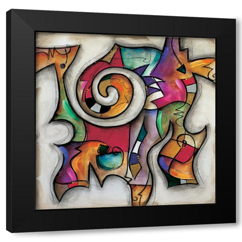 Swirl II Black Modern Wood Framed Art Print with Double Matting by Waugh, Eric