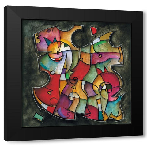 Noir Duet I Black Modern Wood Framed Art Print with Double Matting by Waugh, Eric